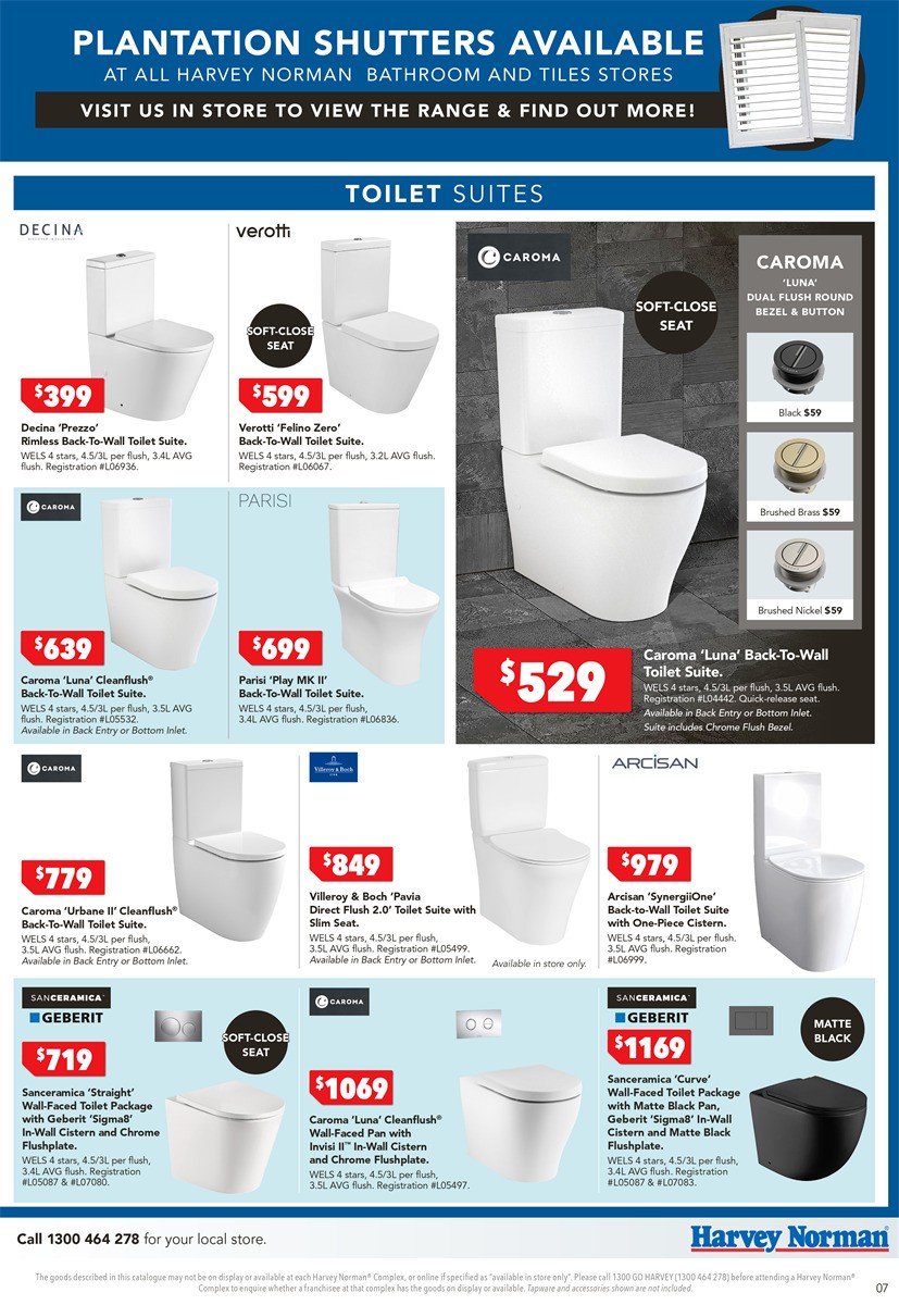 Harvey Norman March Bathroom & Tiles Catalogues from 9 March