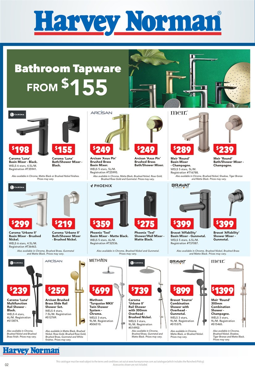 Harvey Norman Bathroom and Tiles Catalogues from 5 April
