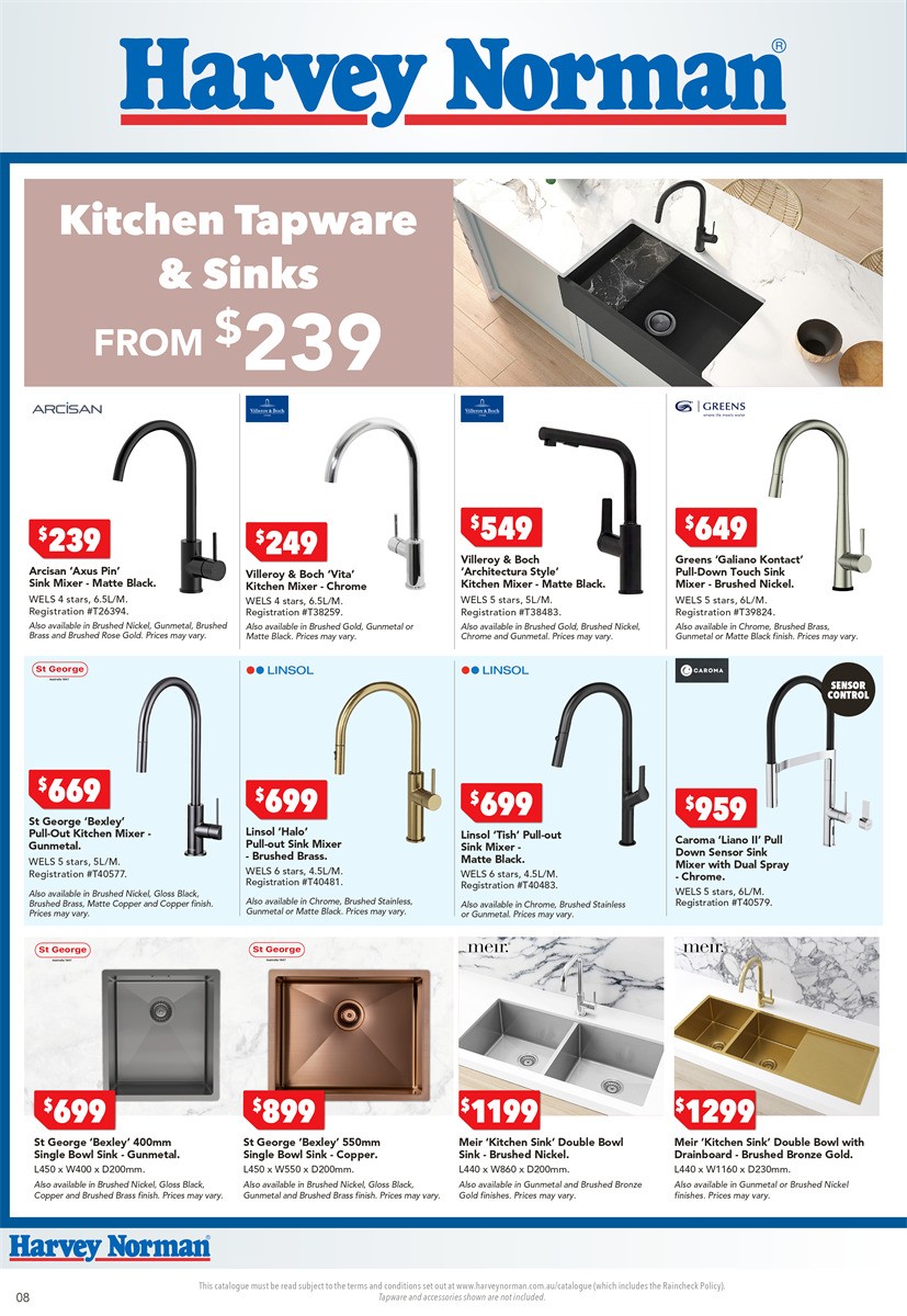 Harvey Norman Bathroom and Tiles Catalogues from 5 April