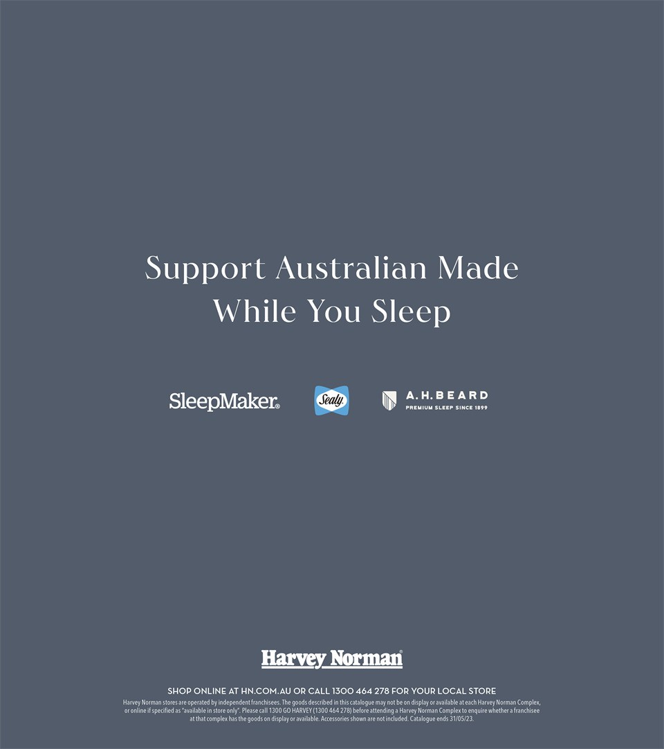 Harvey Norman Sleep Soundly on an Australian Made Mattress Catalogues from 17 April