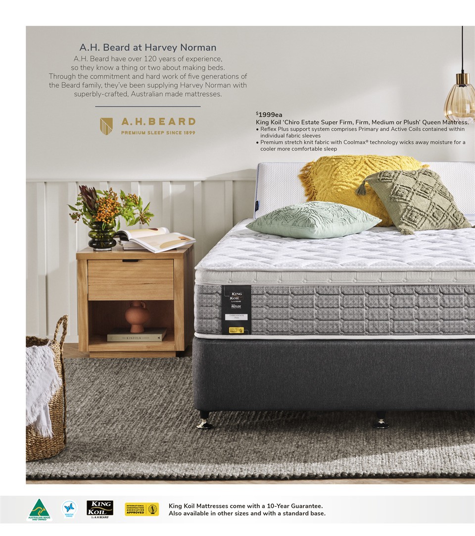 Harvey Norman Sleep Soundly on an Australian Made Mattress Catalogues from 17 April