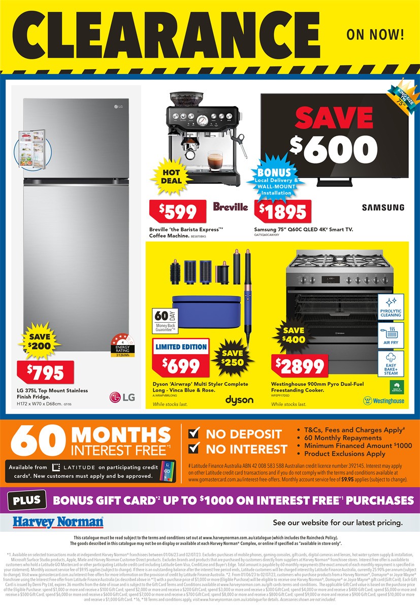 Harvey Norman June Clearance Catalogues from 1 June