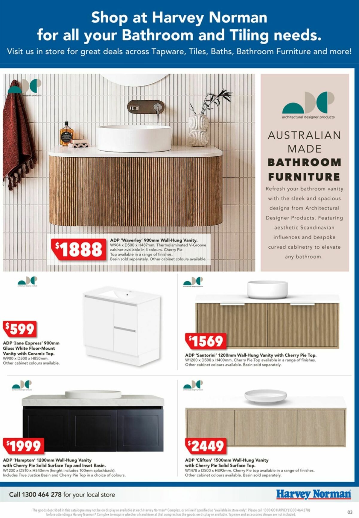 Harvey Norman October Bathrooms & Tiles Catalogues from 13 October