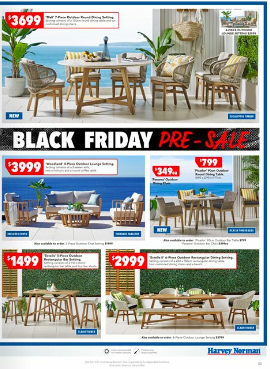 Harvey Norman Black Friday Pre-Sale Outdoor Furniture Catalogues from 17 November