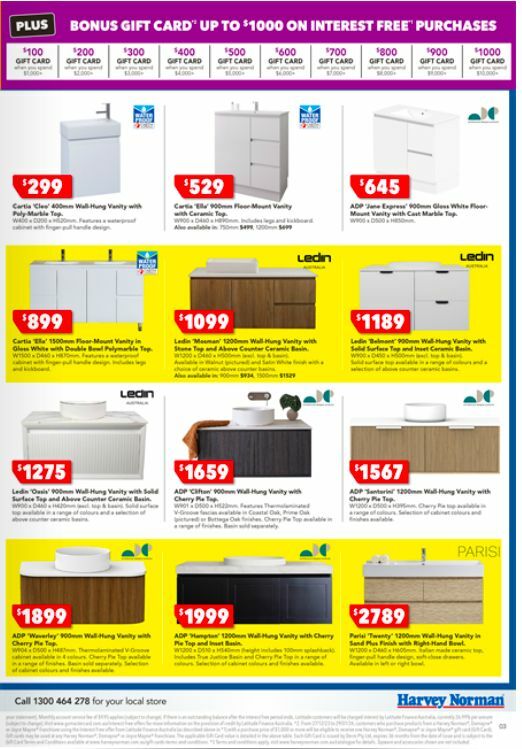 Harvey Norman Bathrooms Clearance Catalogues from 25 December