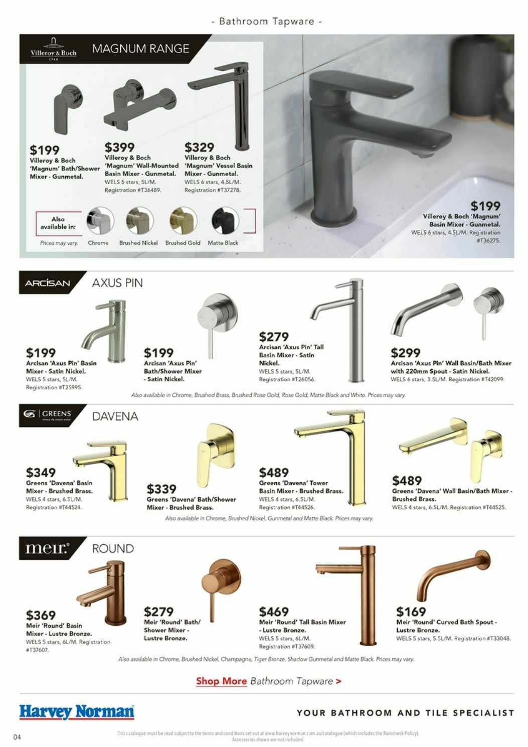 Harvey Norman Bathroom Style Catalogues from 3 April