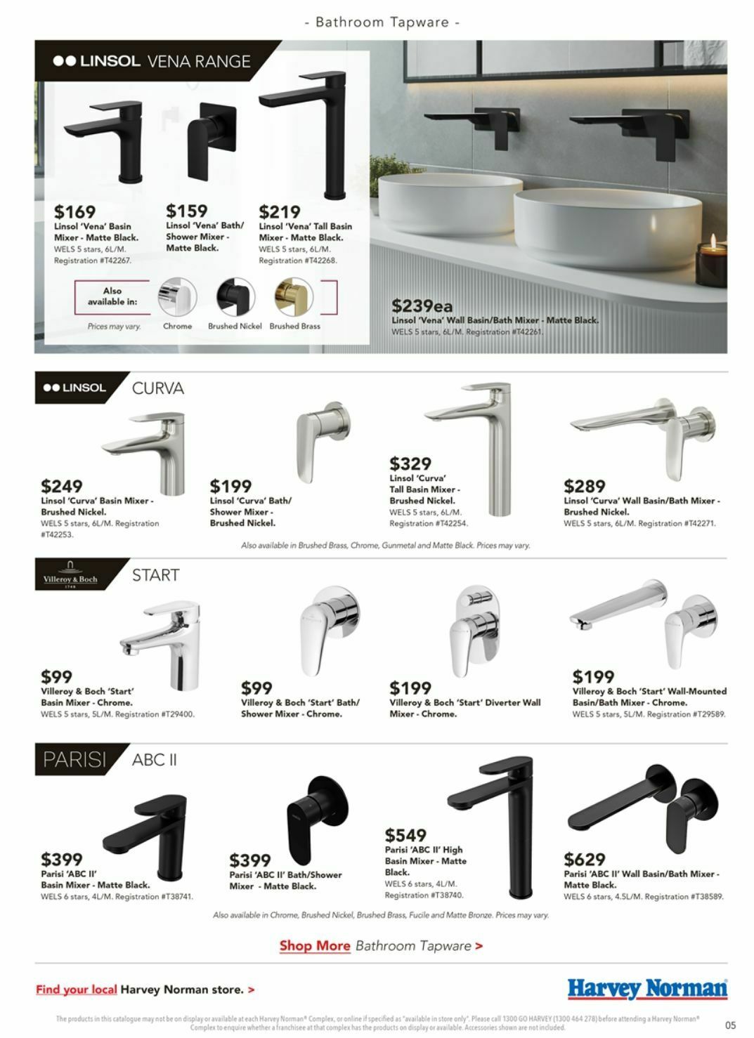 Harvey Norman Bathroom Style Catalogues from 3 April