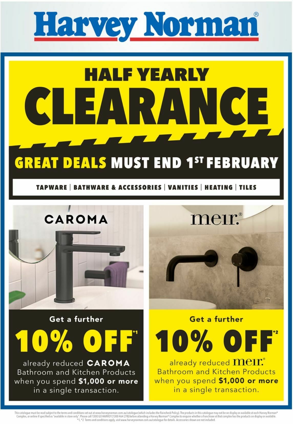 Harvey Norman Bathroom Clearance Catalogues from 25 December