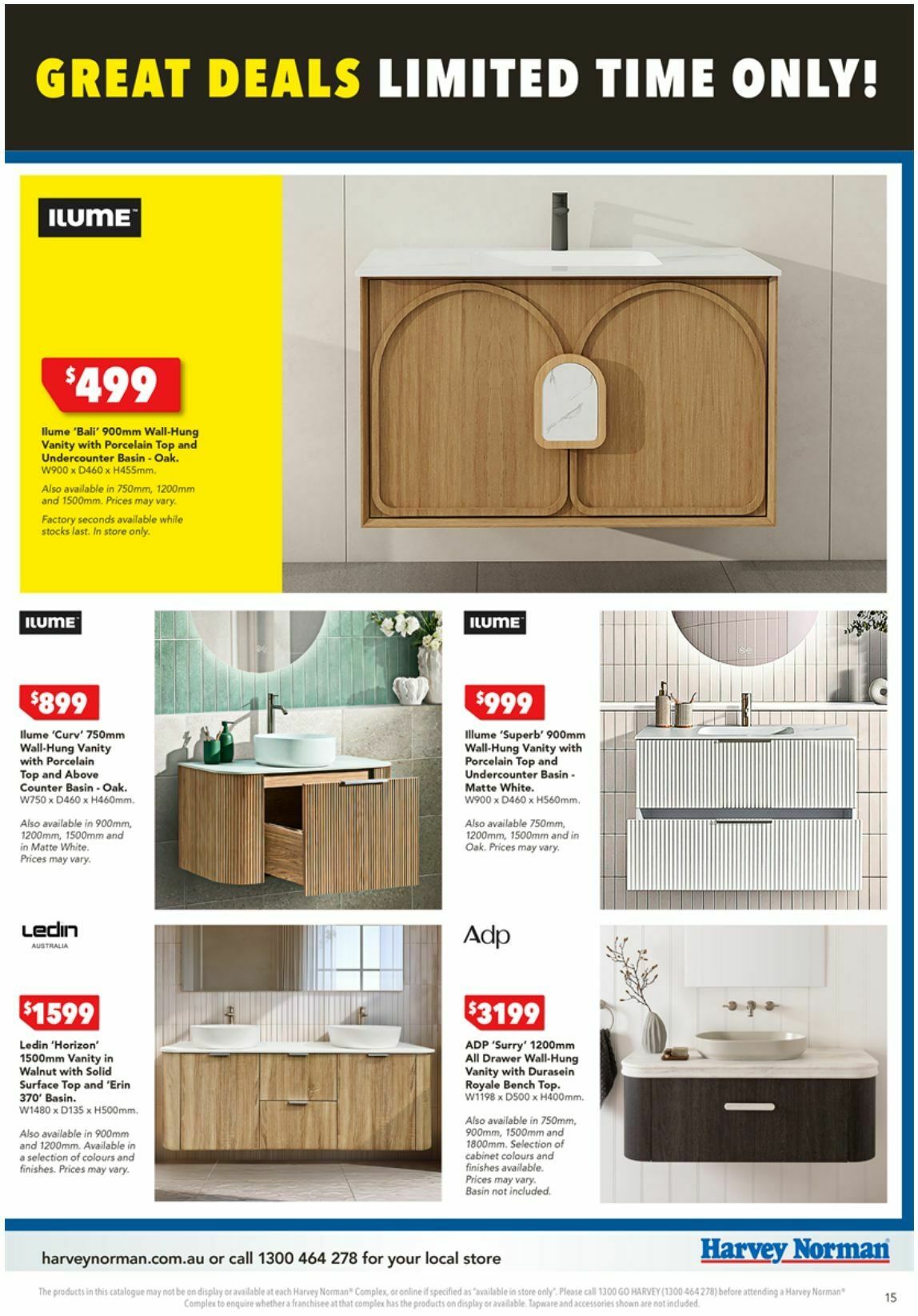 Harvey Norman Bathroom Clearance Catalogues from 25 December