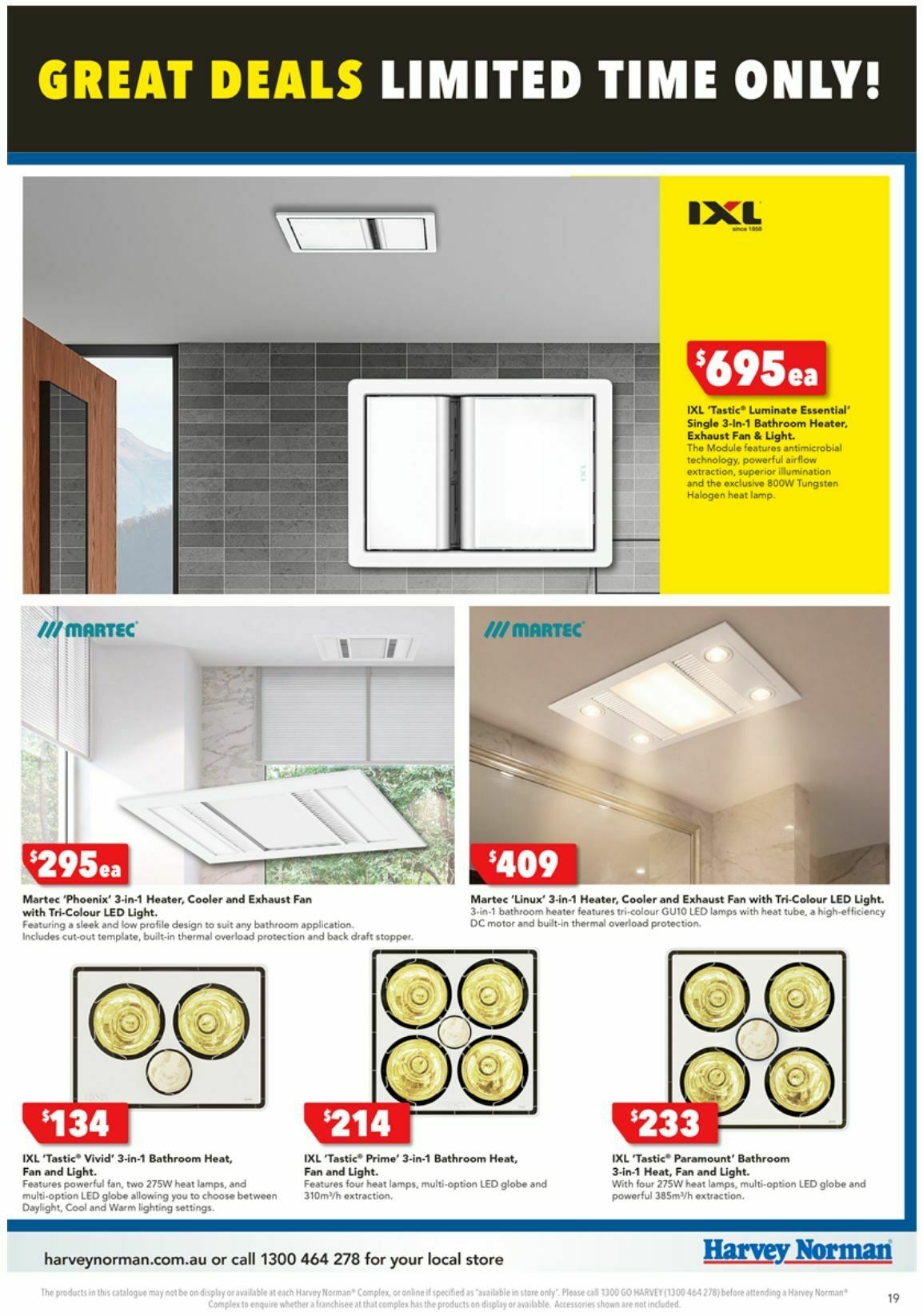 Harvey Norman Bathroom Clearance Catalogues from 25 December