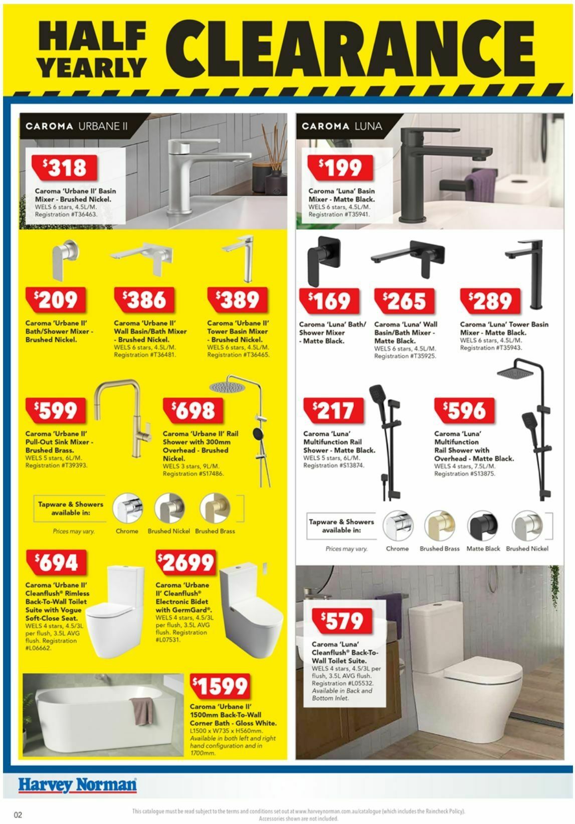 Harvey Norman Bathroom Clearance Catalogues from 25 December
