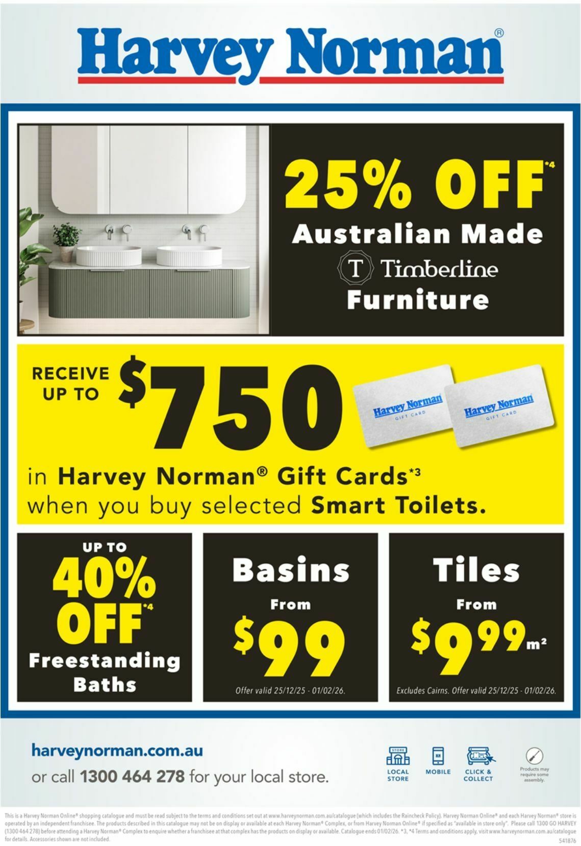 Harvey Norman Bathroom Clearance Catalogues from 25 December