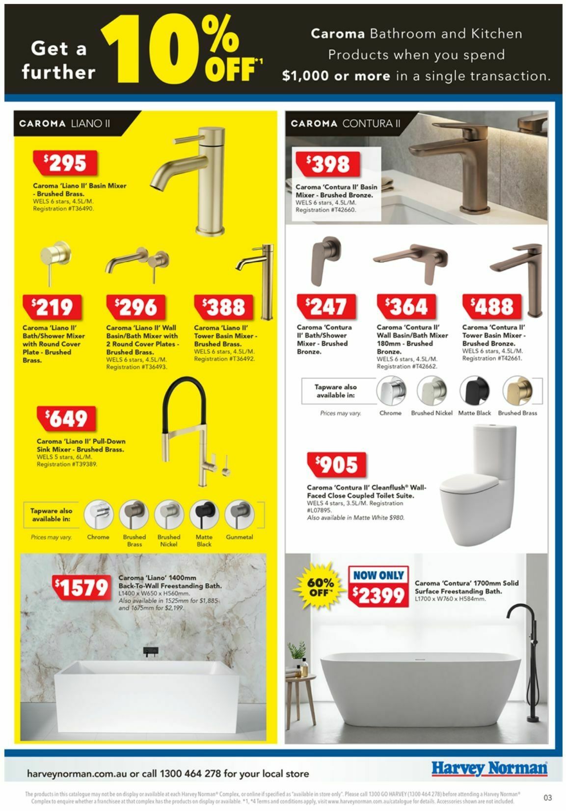 Harvey Norman Bathroom Clearance Catalogues from 25 December