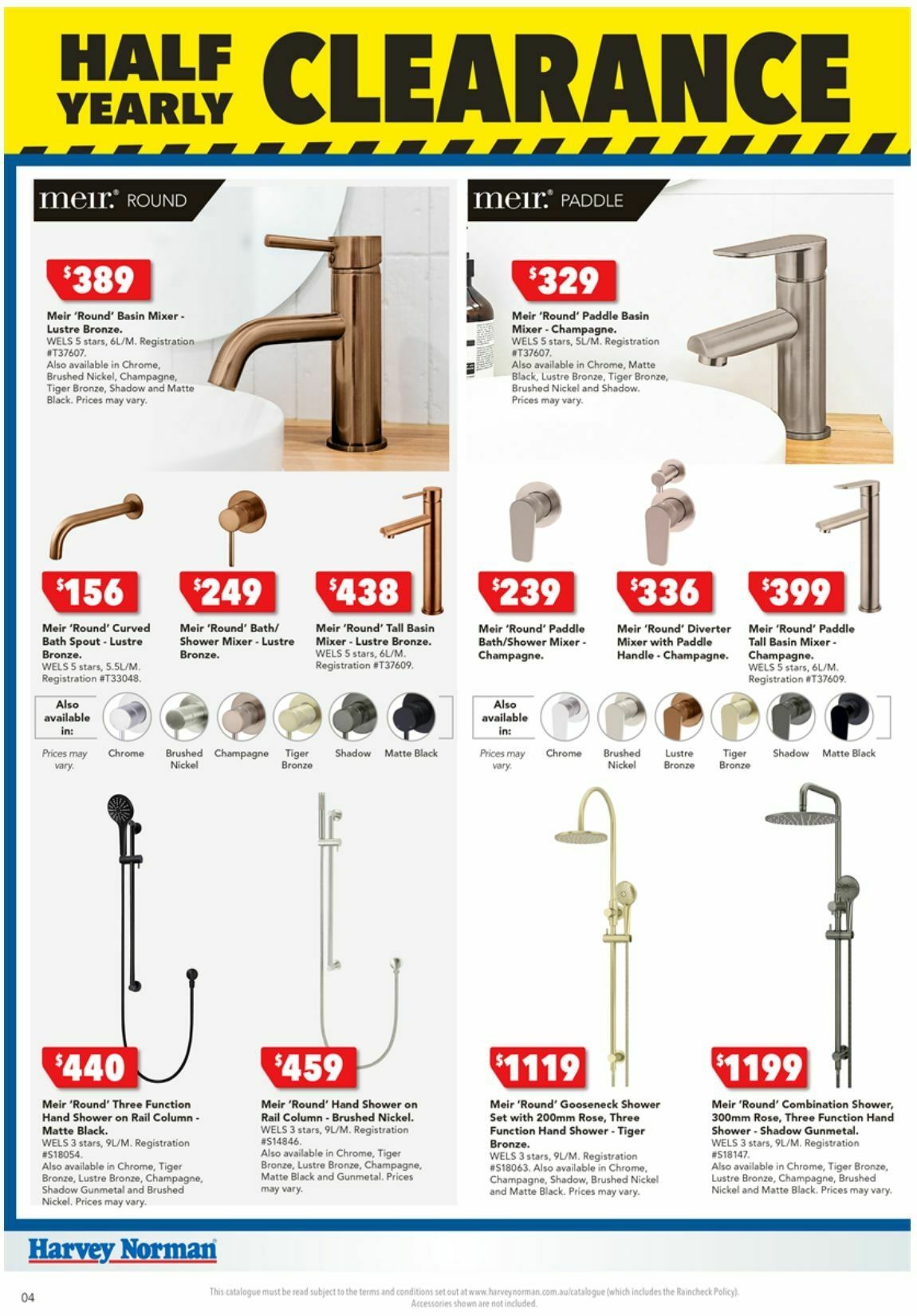 Harvey Norman Bathroom Clearance Catalogues from 25 December