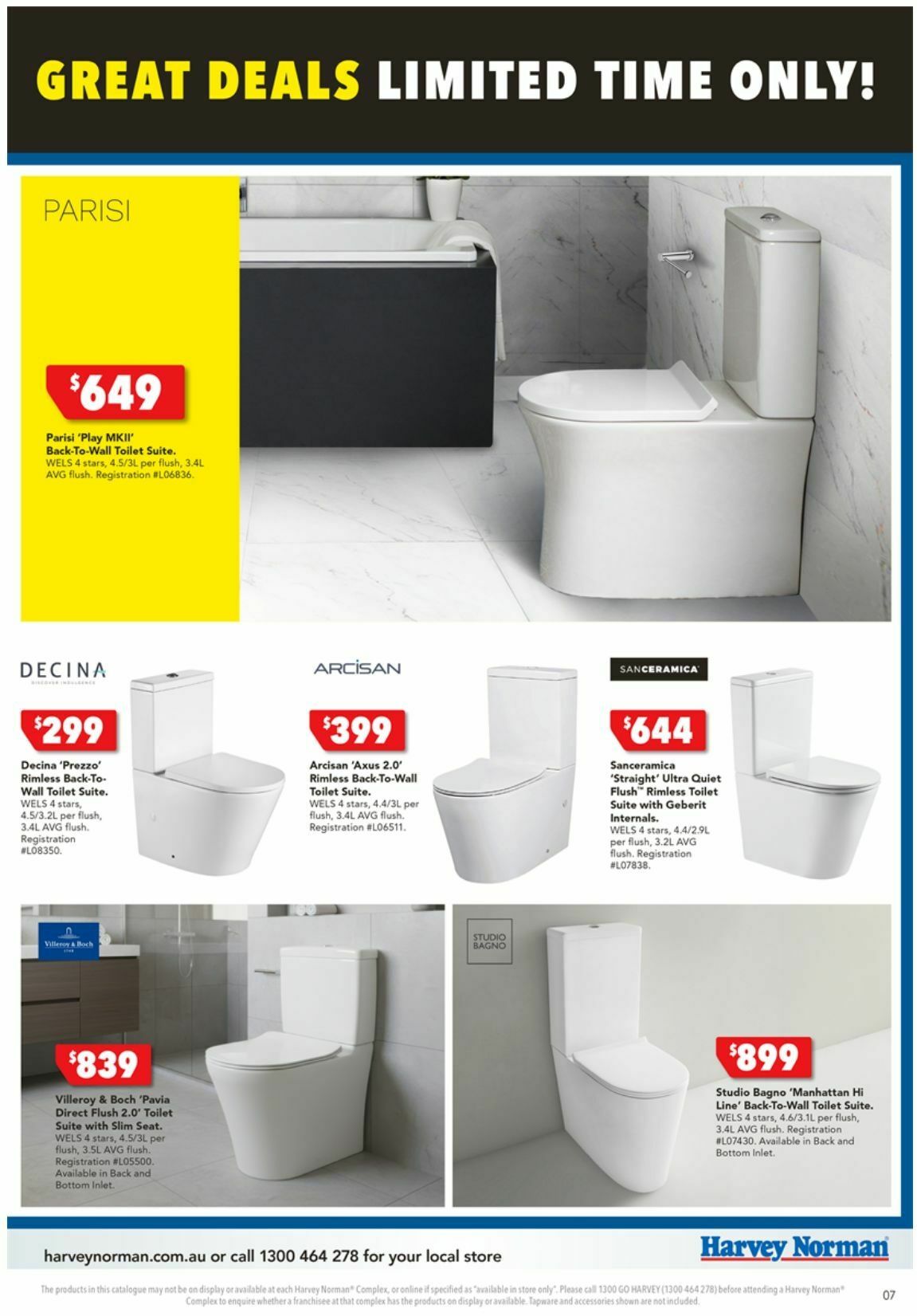 Harvey Norman Bathroom Clearance Catalogues from 25 December