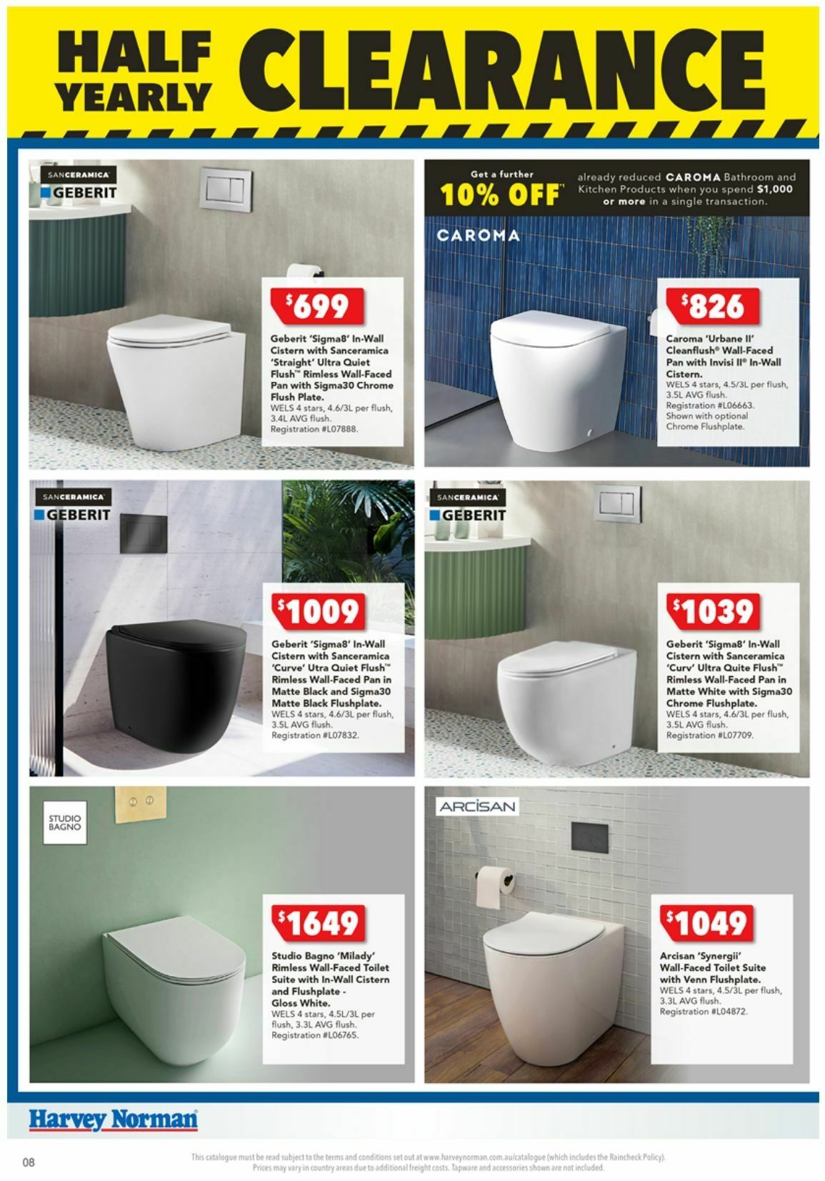Harvey Norman Bathroom Clearance Catalogues from 25 December