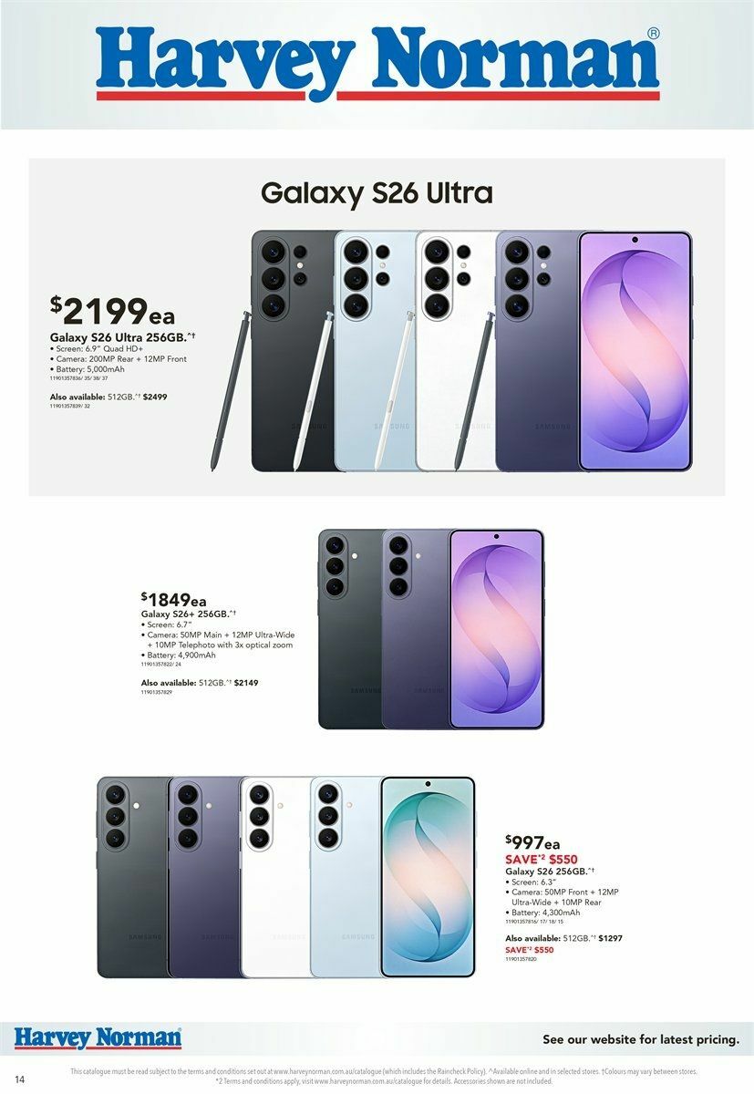 Harvey Norman Samsung Out Now Catalogues from 14 August