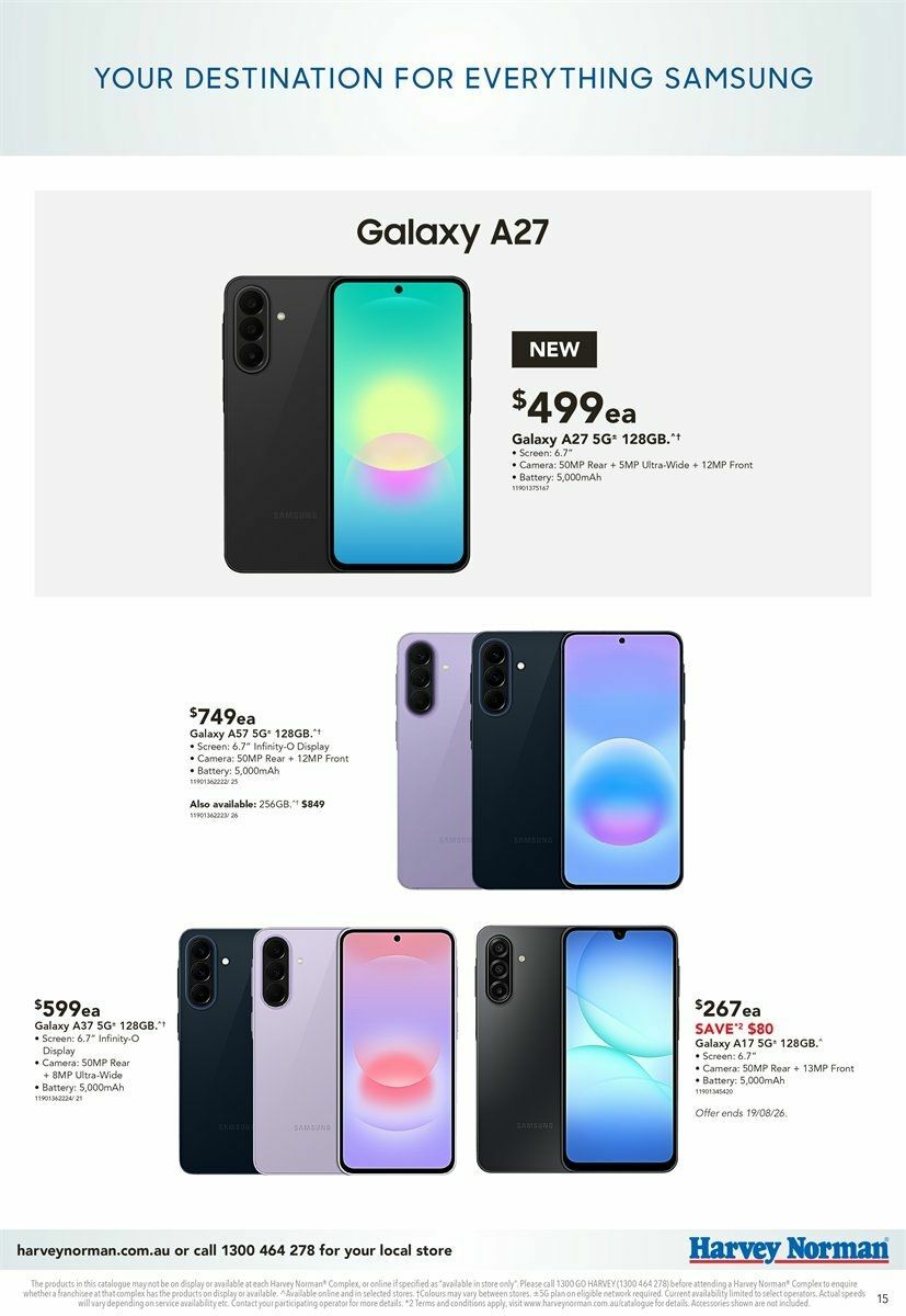 Harvey Norman Samsung Out Now Catalogues from 14 August