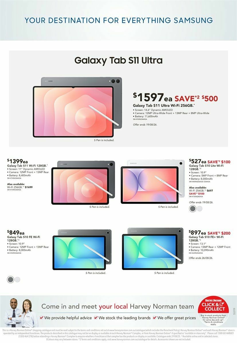 Harvey Norman Samsung Out Now Catalogues from 14 August
