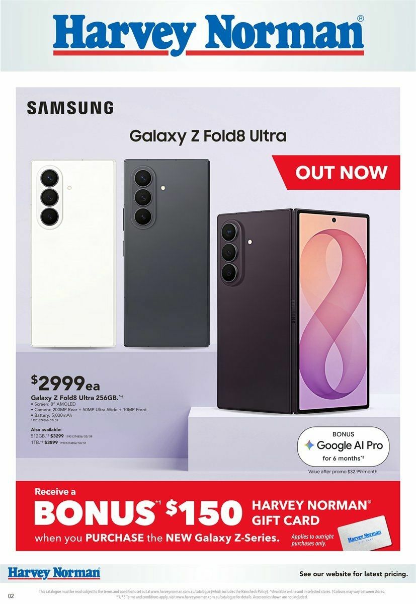 Harvey Norman Samsung Out Now Catalogues from 14 August