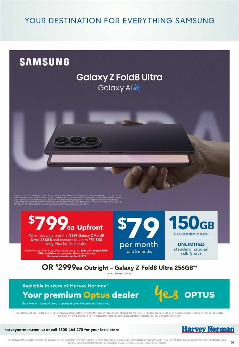 Harvey Norman Samsung Out Now Catalogues from 14 August