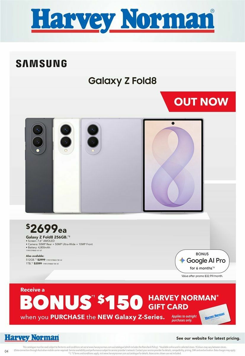 Harvey Norman Samsung Out Now Catalogues from 14 August