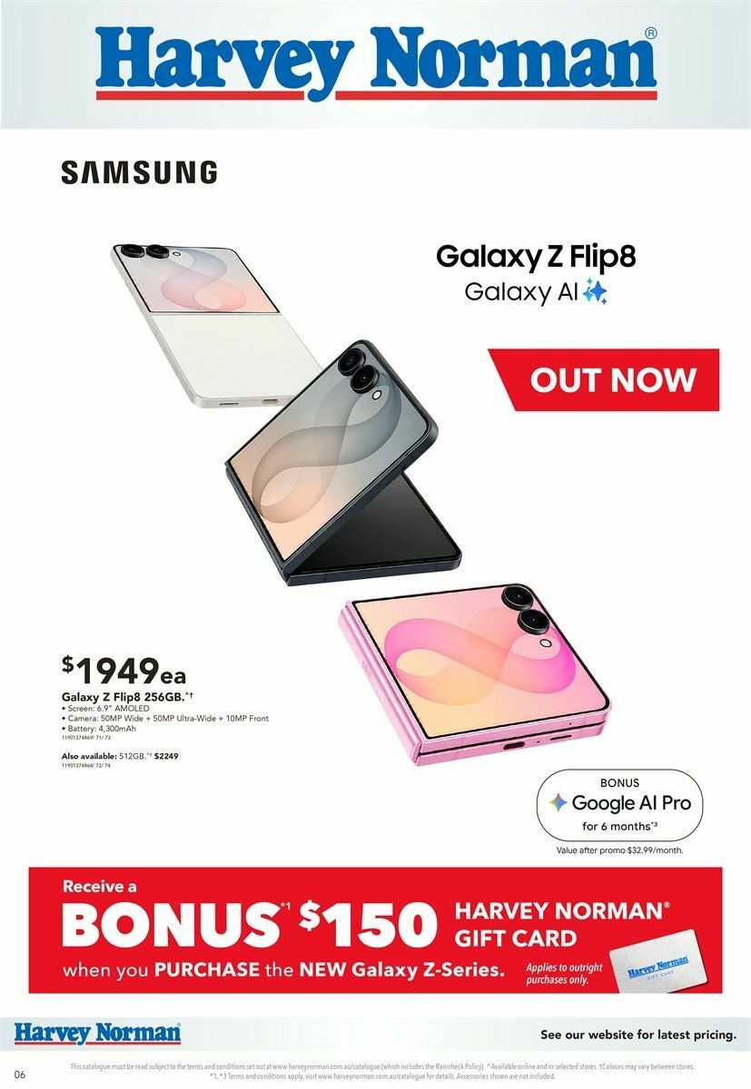 Harvey Norman Samsung Out Now Catalogues from 14 August