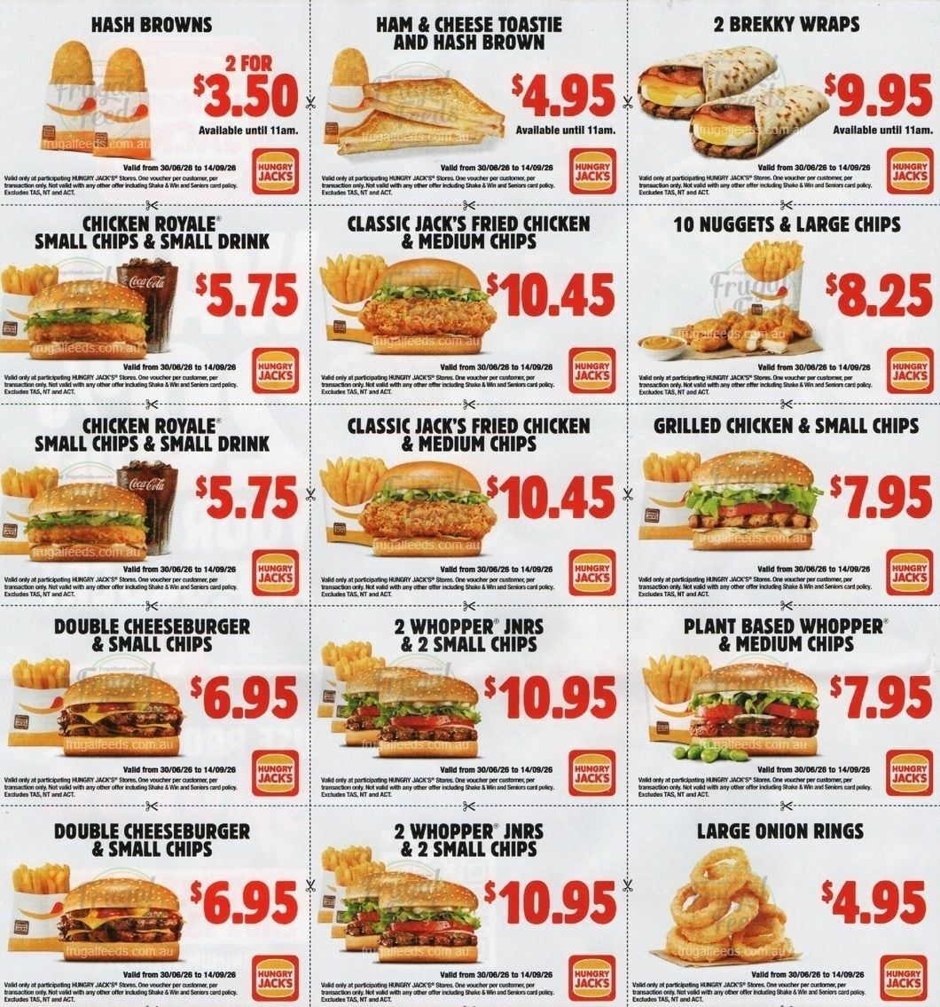 Hungry Jack's Catalogues from 30 June