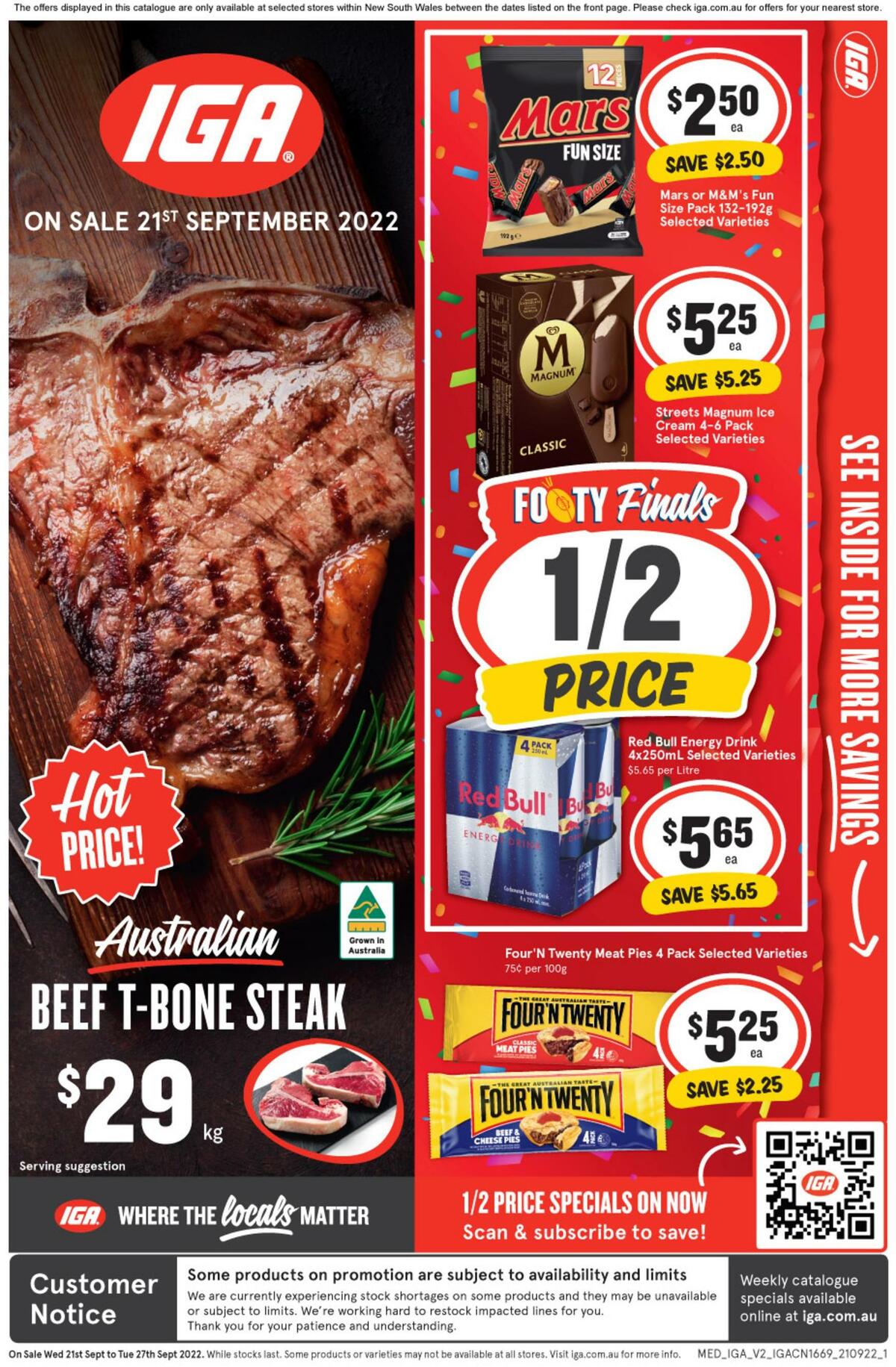 IGA Catalogues from 21 September