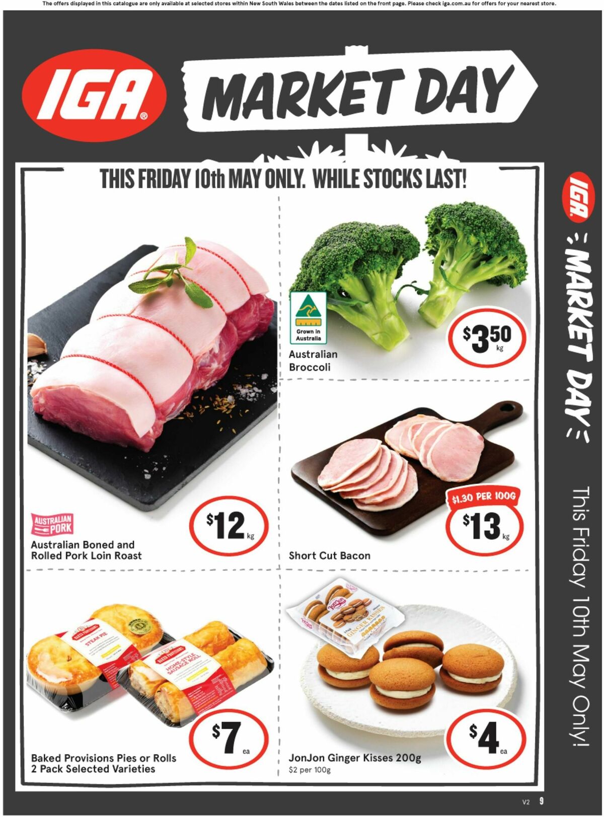 IGA Market Day – 1 day sale only Catalogues from 10 May