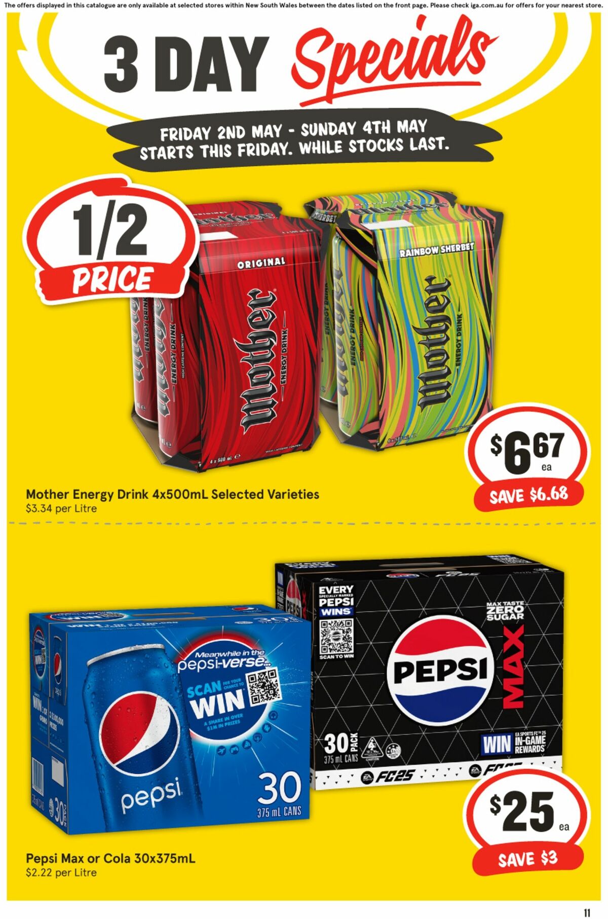IGA 3 Day Specials Catalogues from 2 May