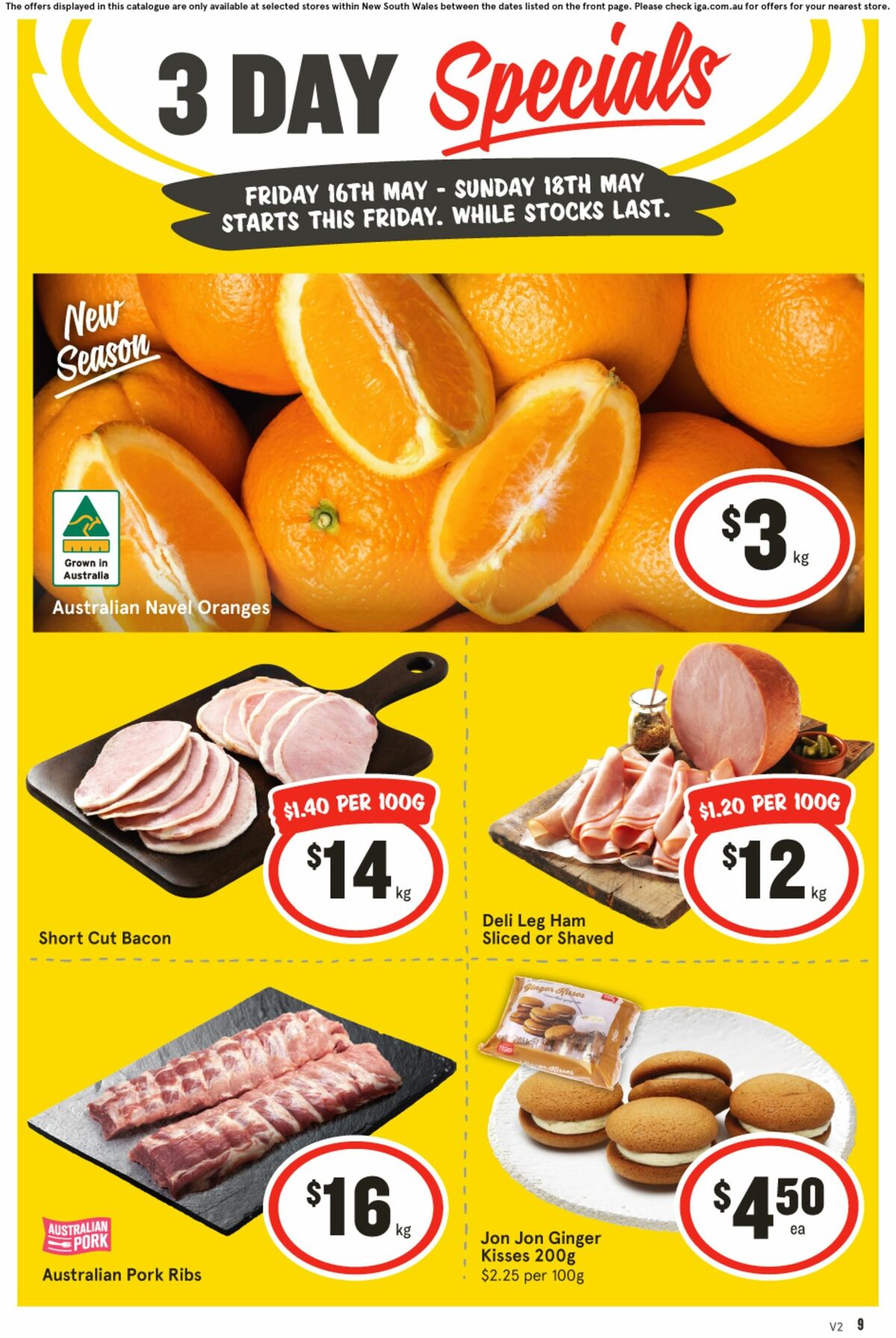 IGA 3 Day Specials Catalogues from 16 May