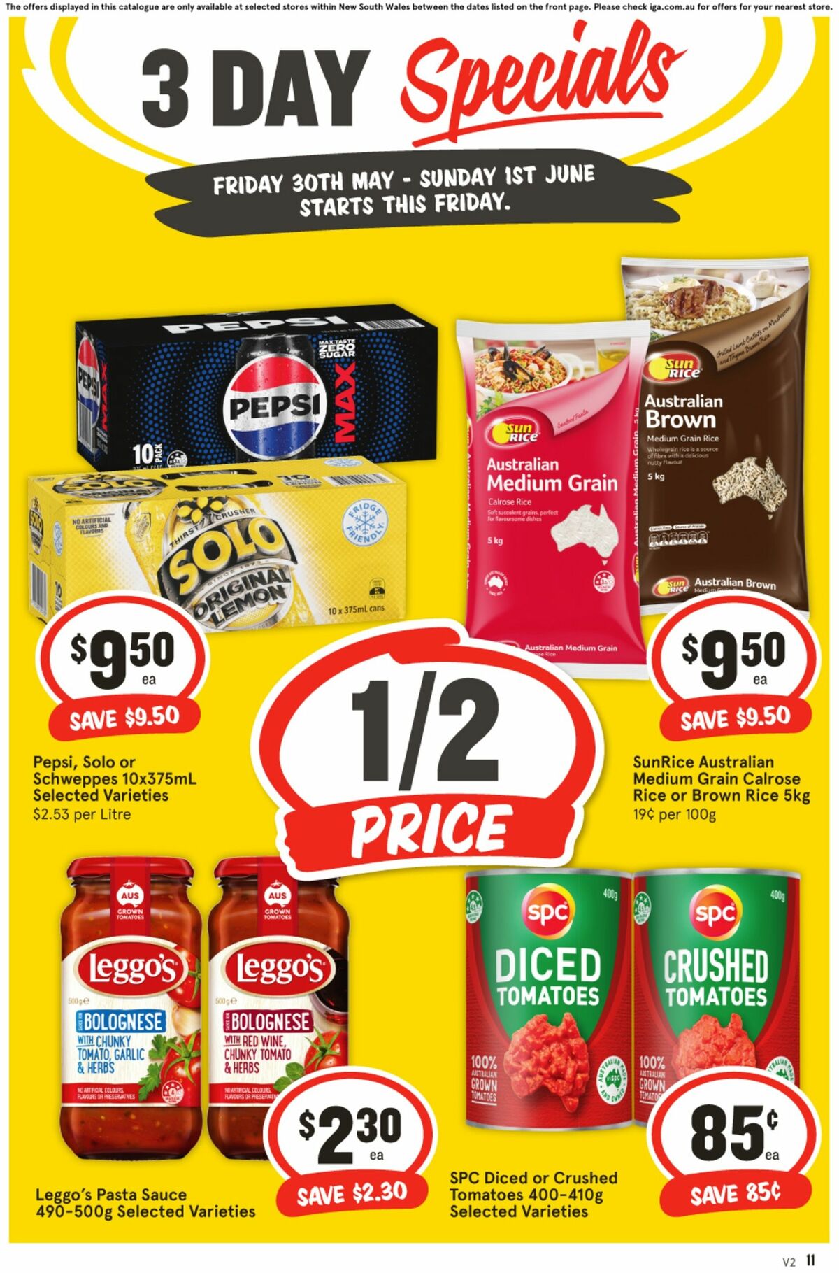 IGA 3 Day Specials Catalogues from 30 May