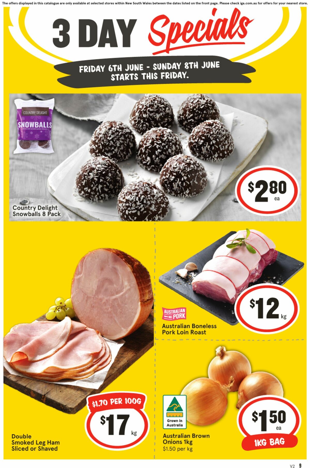 IGA 3 Day Specials Catalogues from 6 June