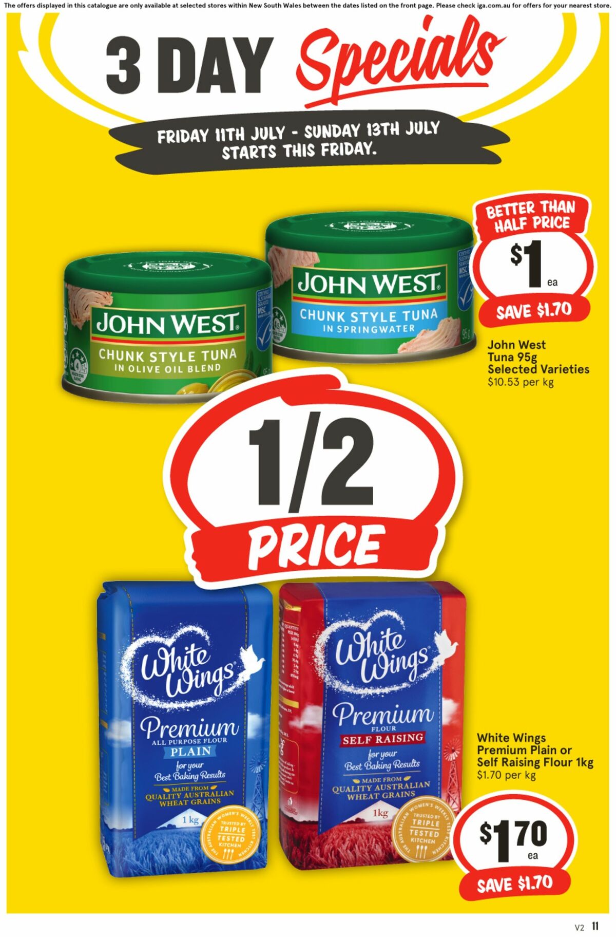 IGA 3 Day Specials Catalogues from 11 July