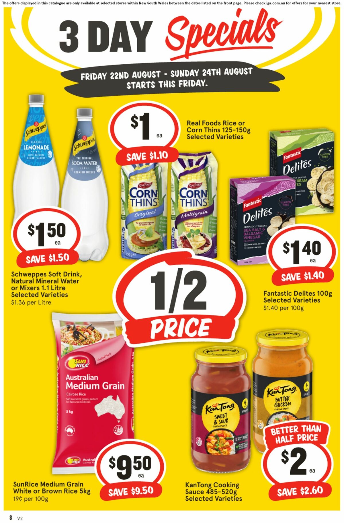 IGA 3 Day Specials Catalogues from 22 August