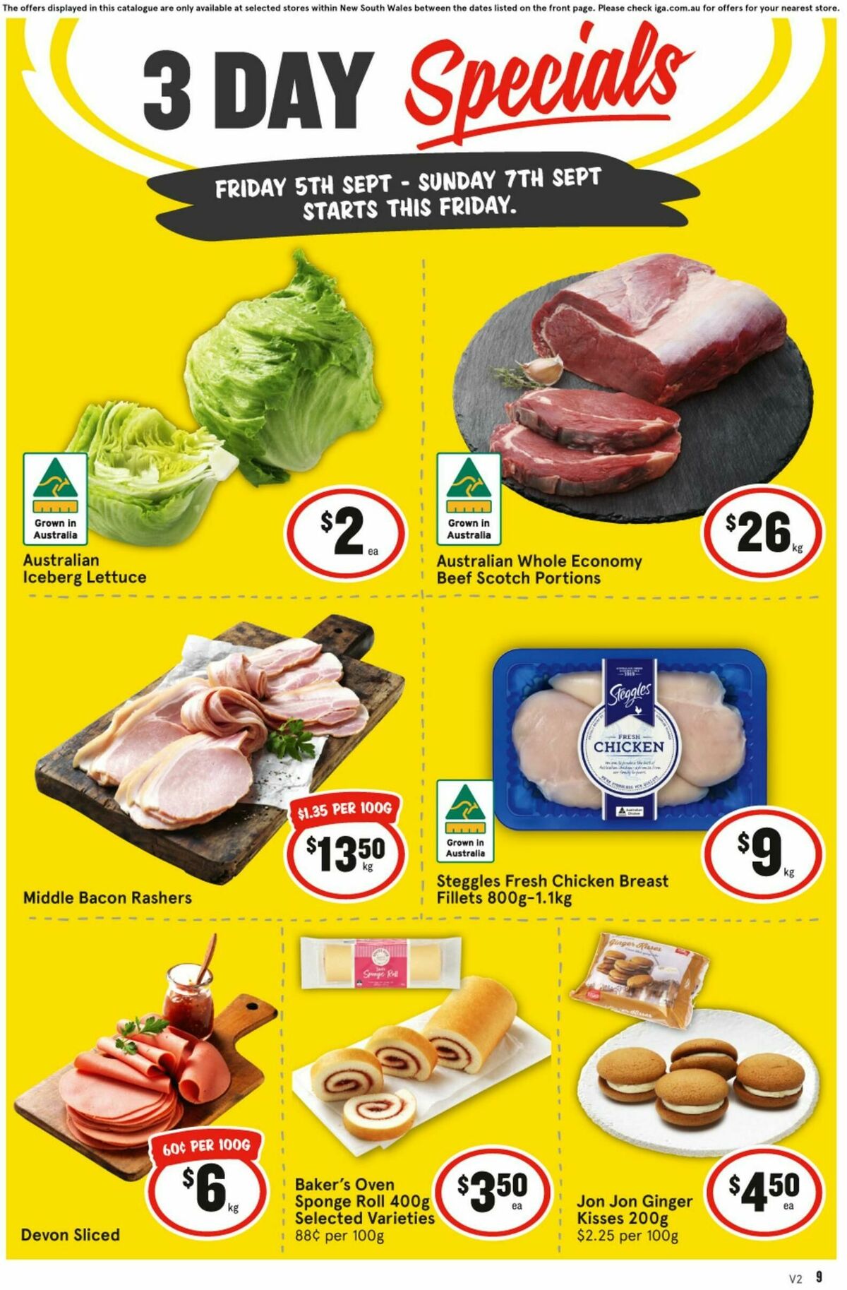 IGA 3 Day Specials Catalogues from 5 September