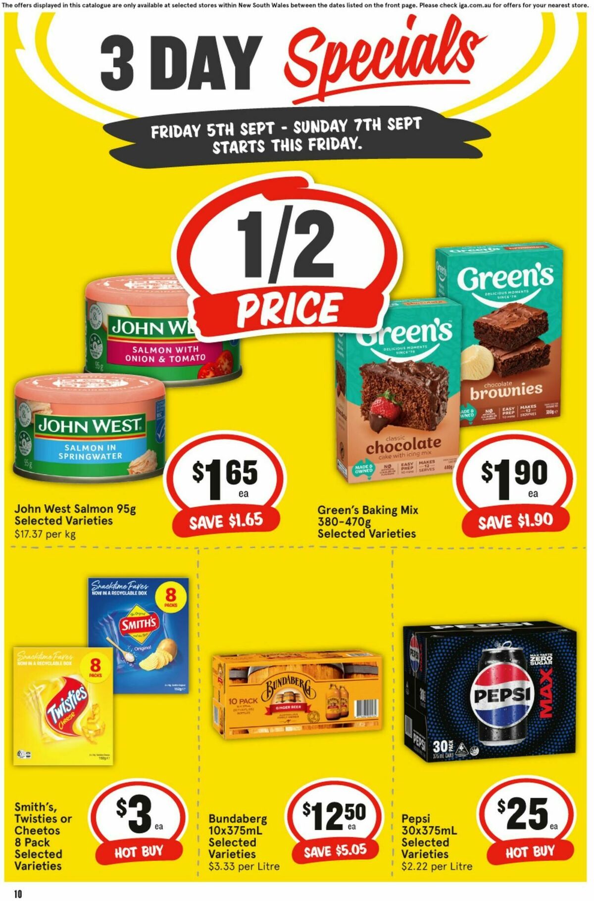 IGA 3 Day Specials Catalogues from 5 September