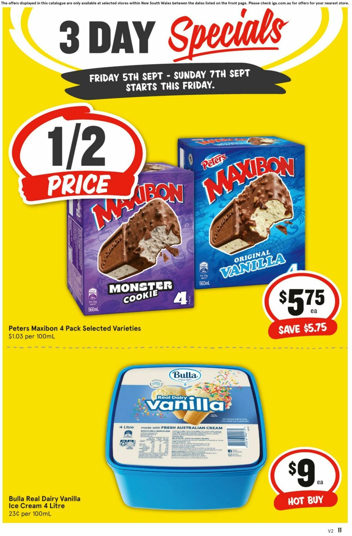IGA 3 Day Specials Catalogues from 5 September