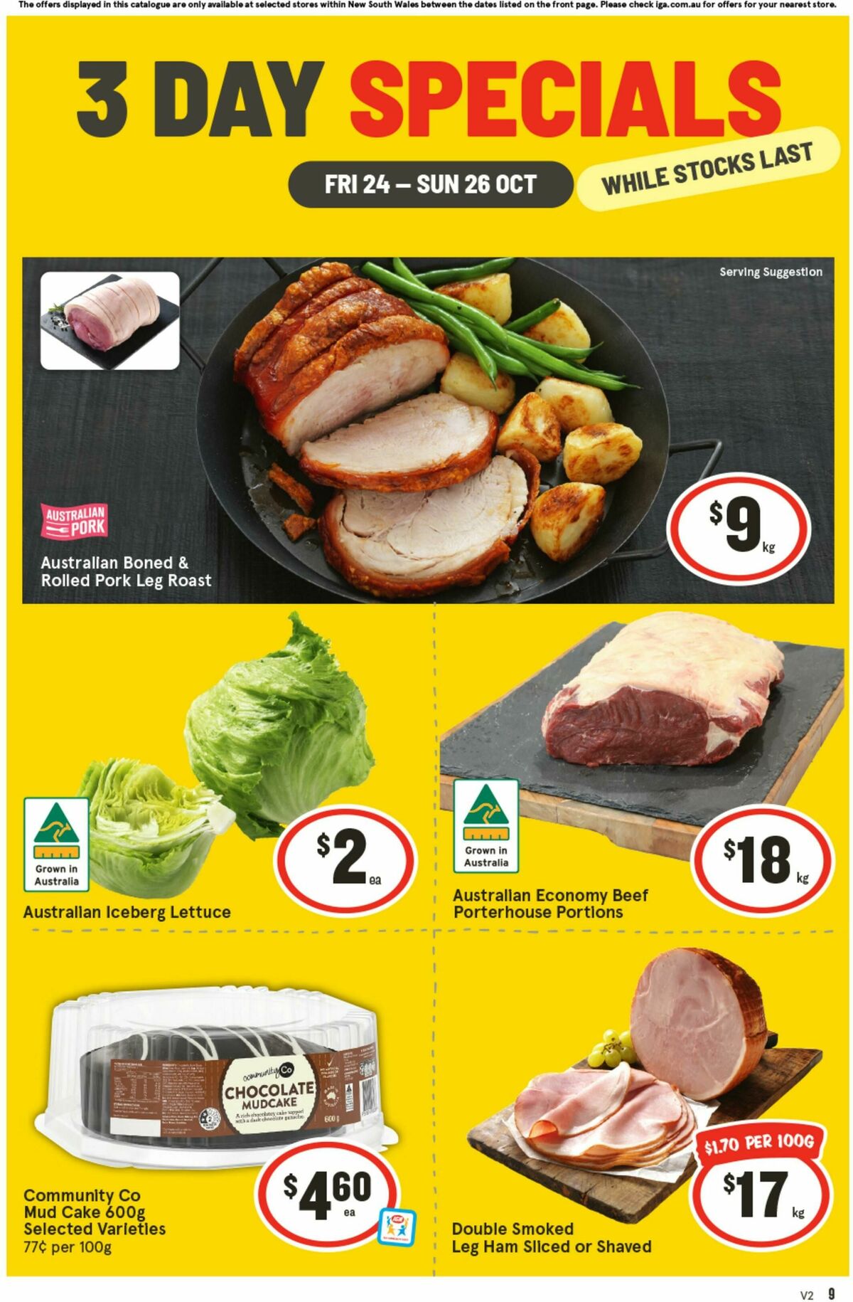 IGA 3 Day Specials Catalogues from 24 October
