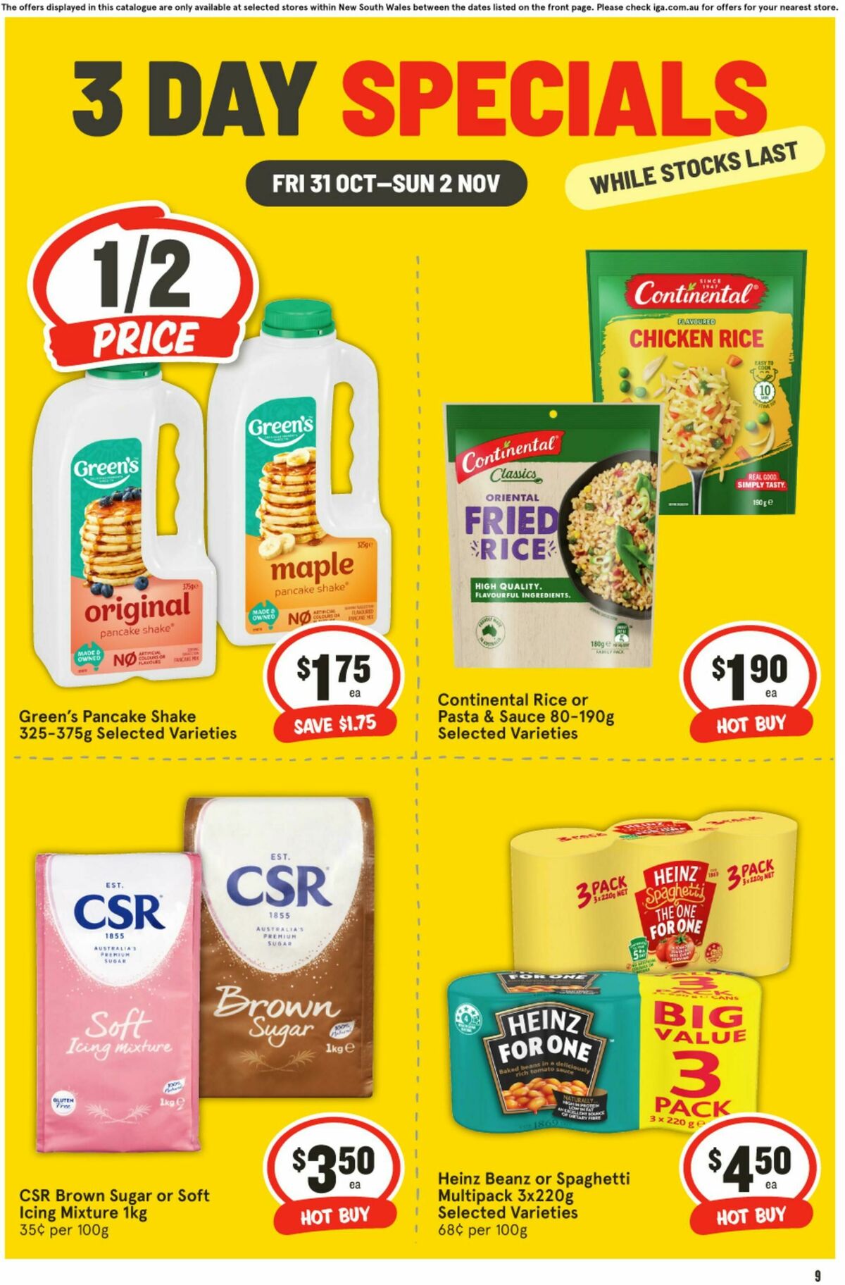 IGA 3 Day Specials Catalogues from 31 October