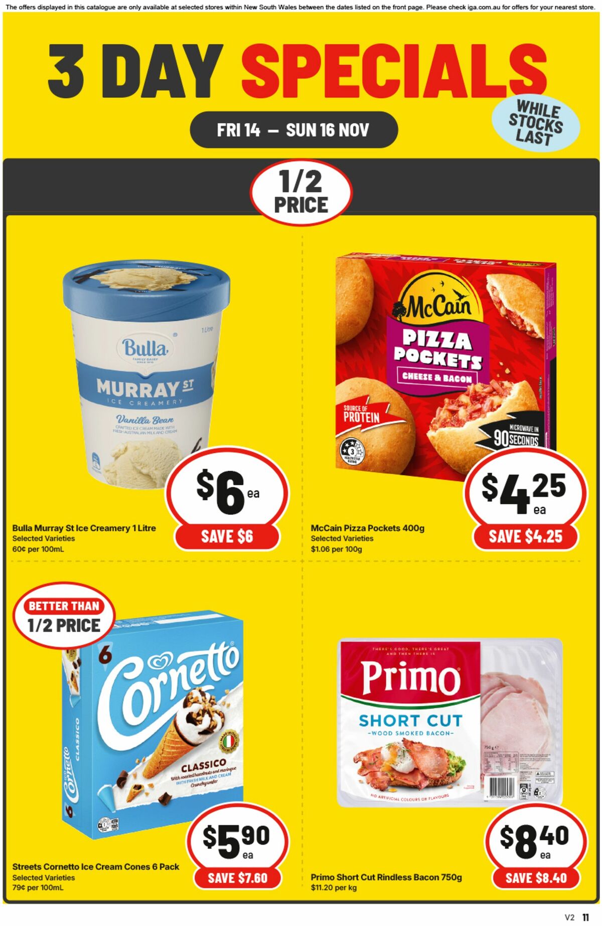 IGA 3 Day Specials Catalogues from 14 November