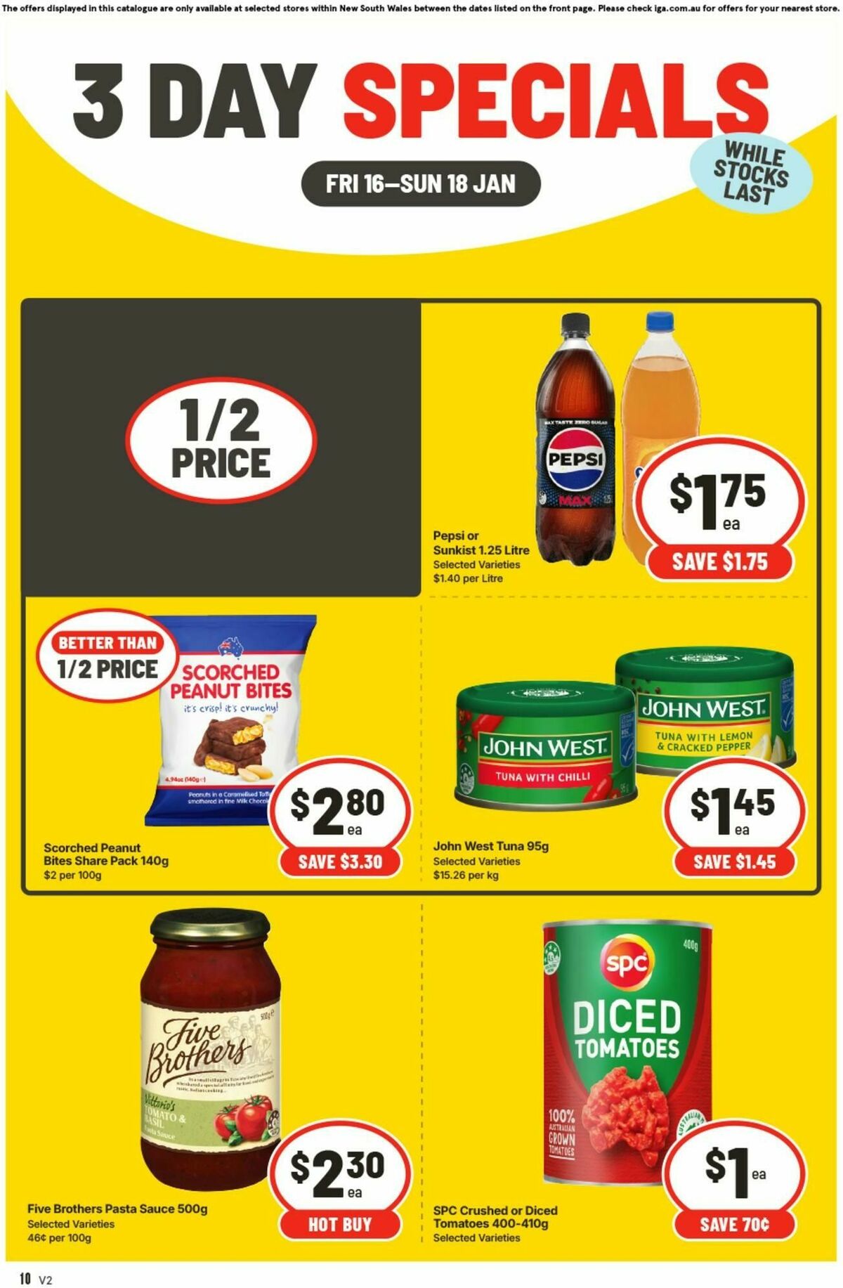 IGA 3 Day Specials Catalogues from 16 January