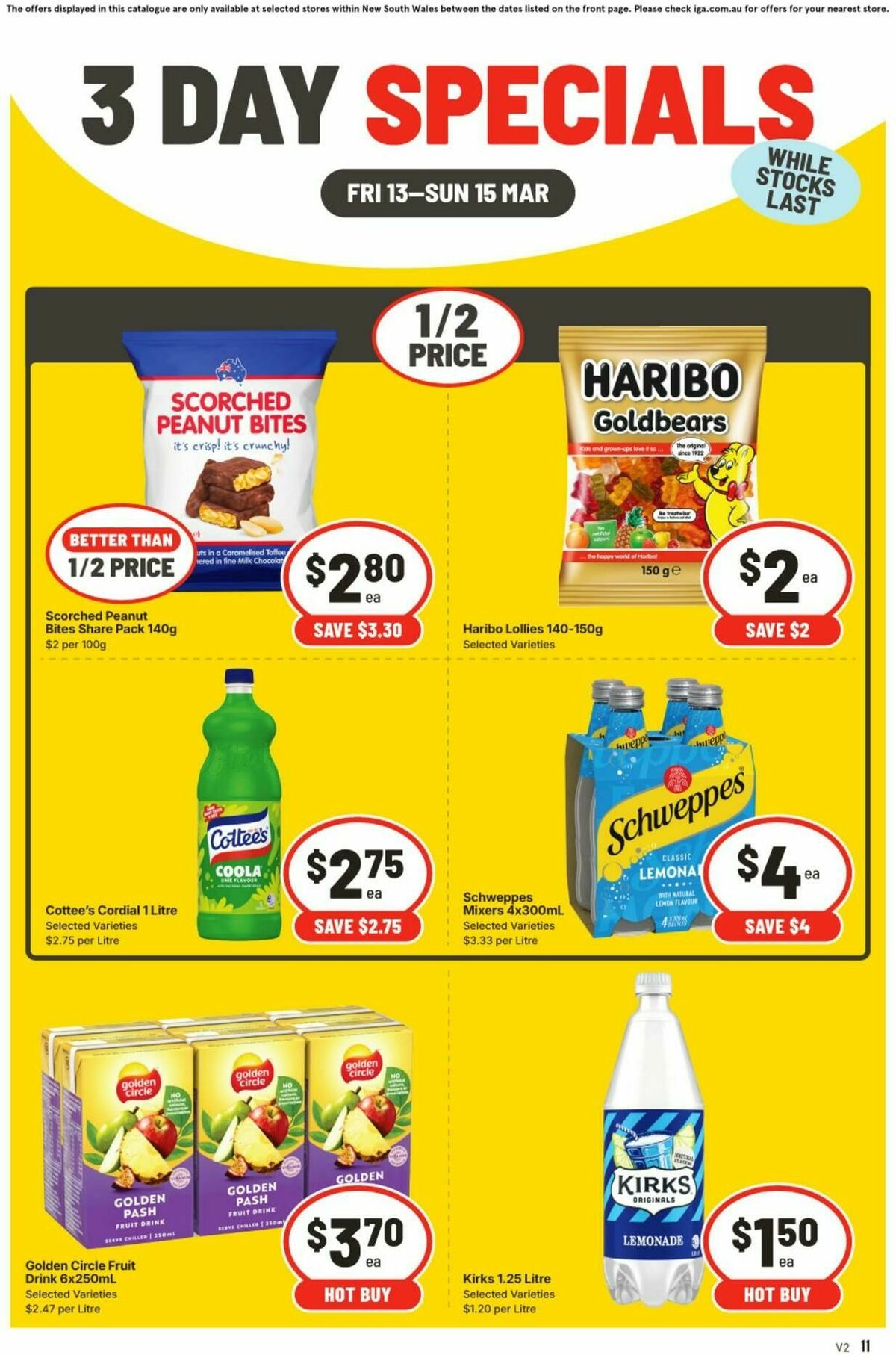 IGA 3 Day Specials Catalogues from 13 March