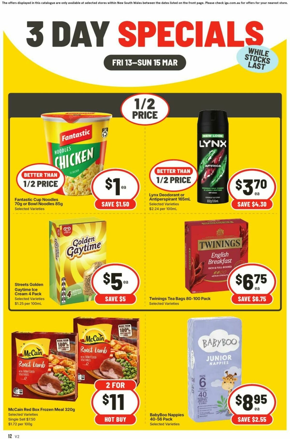 IGA 3 Day Specials Catalogues from 13 March