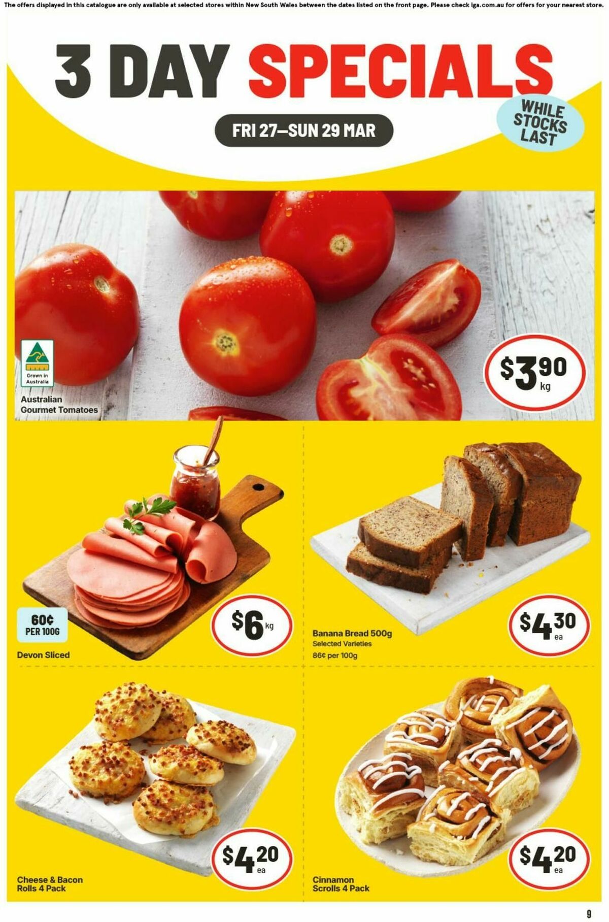 IGA 3 Day Specials Catalogues from 27 March