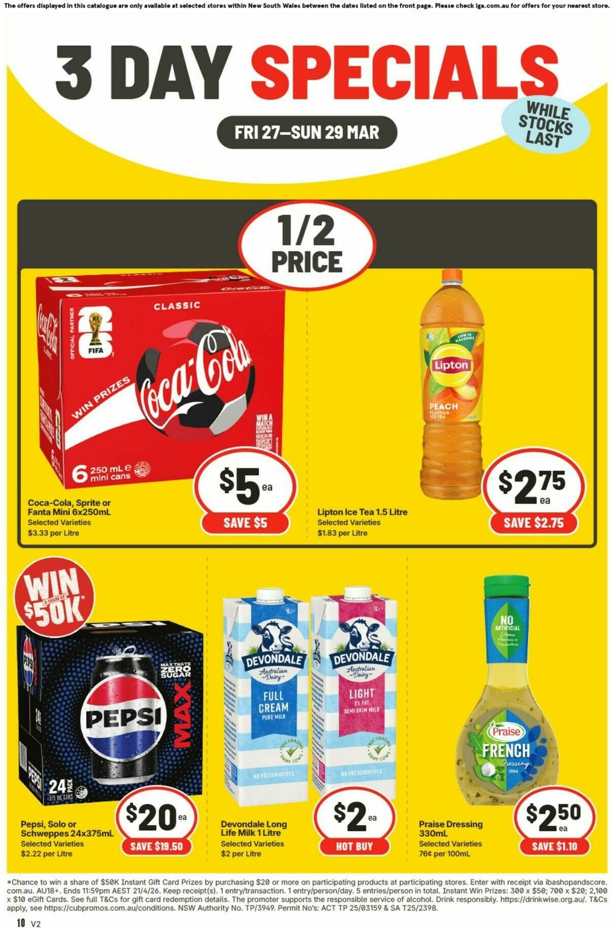 IGA 3 Day Specials Catalogues from 27 March