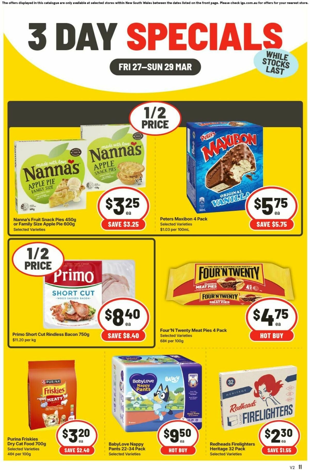 IGA 3 Day Specials Catalogues from 27 March