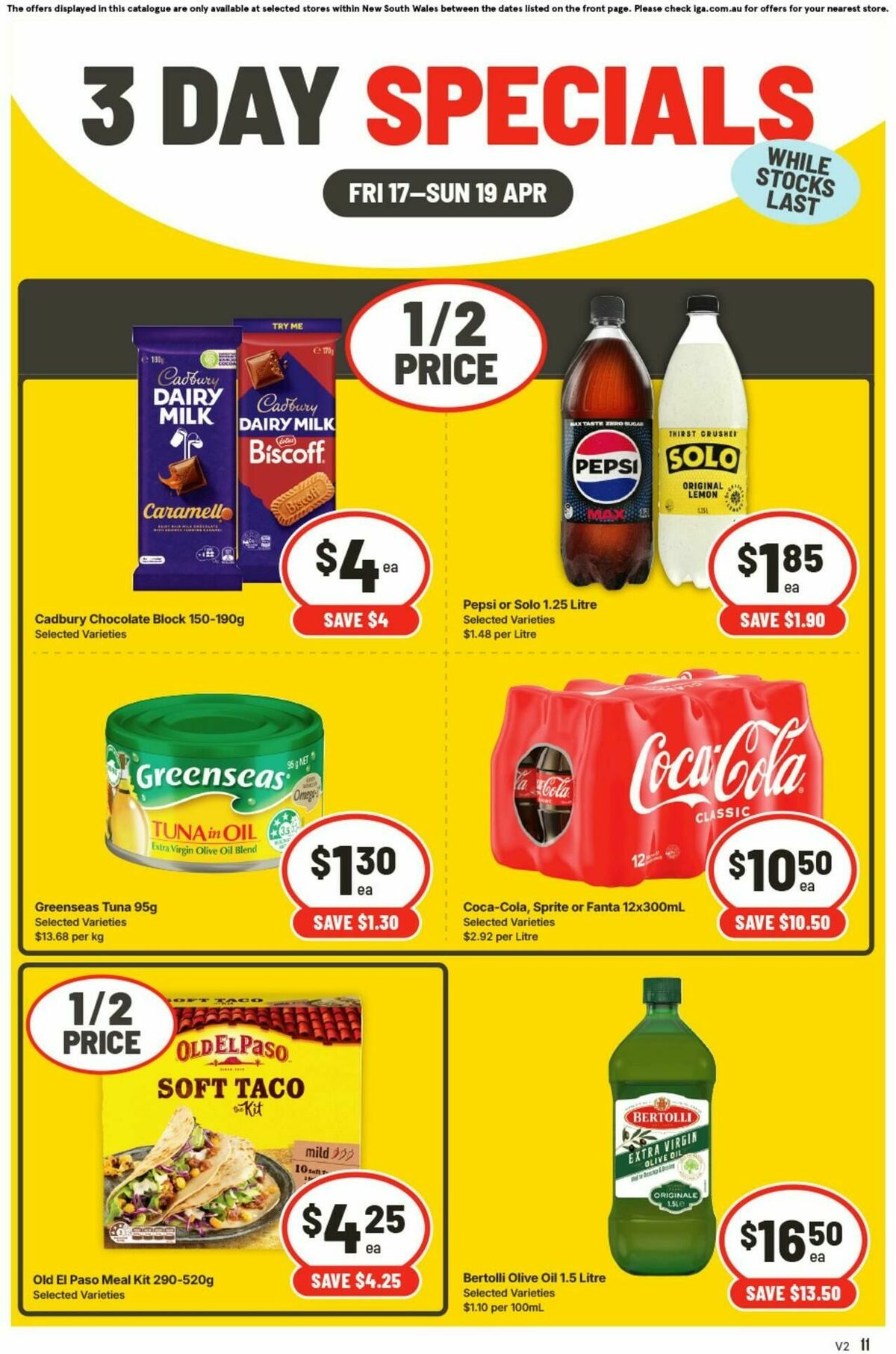 IGA 3 Day Specials Catalogues from 17 April