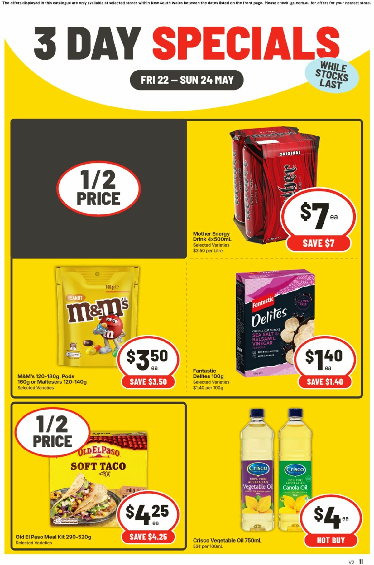 IGA 3 Day Specials Catalogues from 22 May